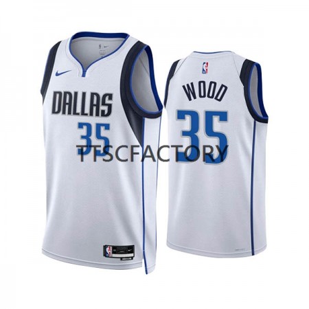 Maglia NBA Dallas Mavericks Christian Wood 35 Nike 2022-23 Association Edition Bianco Swingman - Uomo